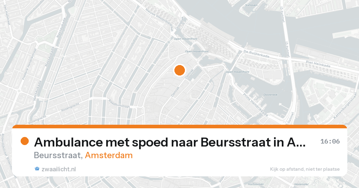 Ambulance met spoed naar Beursstraat in Amsterdam — 16 aug 2026