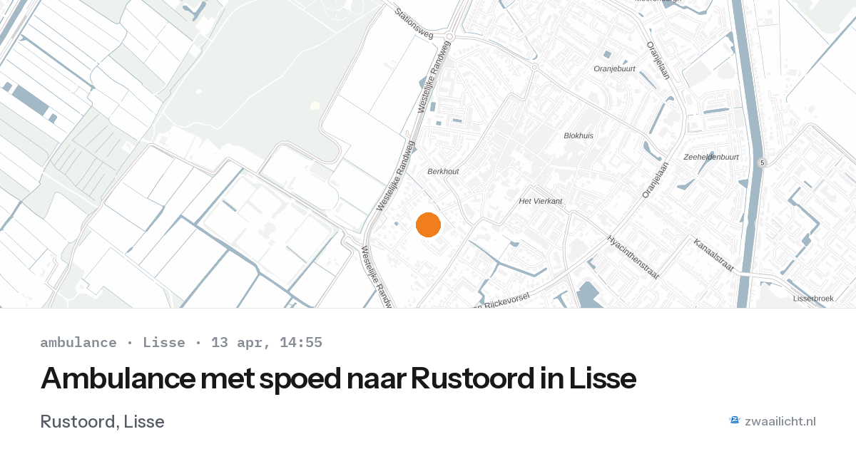 Ambulance met spoed naar Rustoord in Lisse — 13 apr 2026
