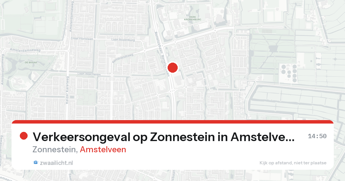 Verkeersongeval op Zonnestein in Amstelveen — 7 feb 2026