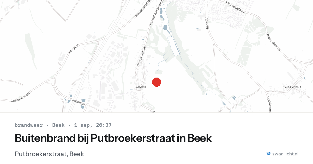 Buitenbrand bij Putbroekerstraat in Beek — 1 sep 2026