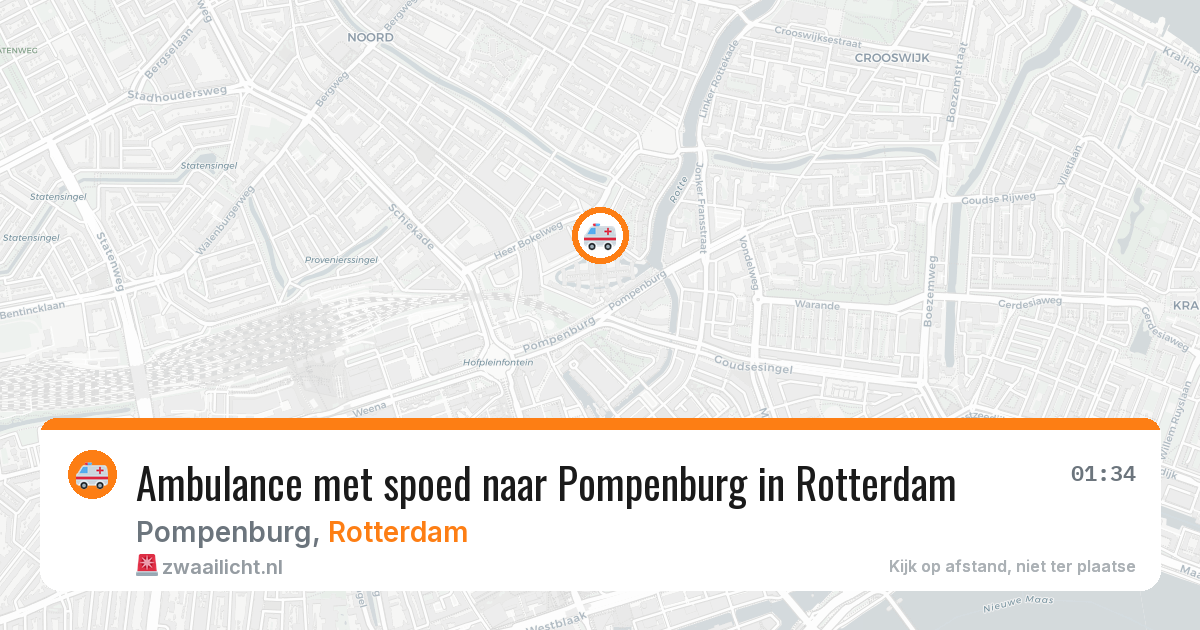 Ambulance met spoed naar Pompenburg in Rotterdam — 29 jun 2026