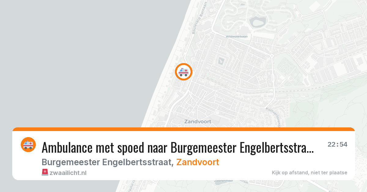 Ambulance met spoed naar Burgemeester Engelbertsstraat in Zandvoort — 14 aug 2026