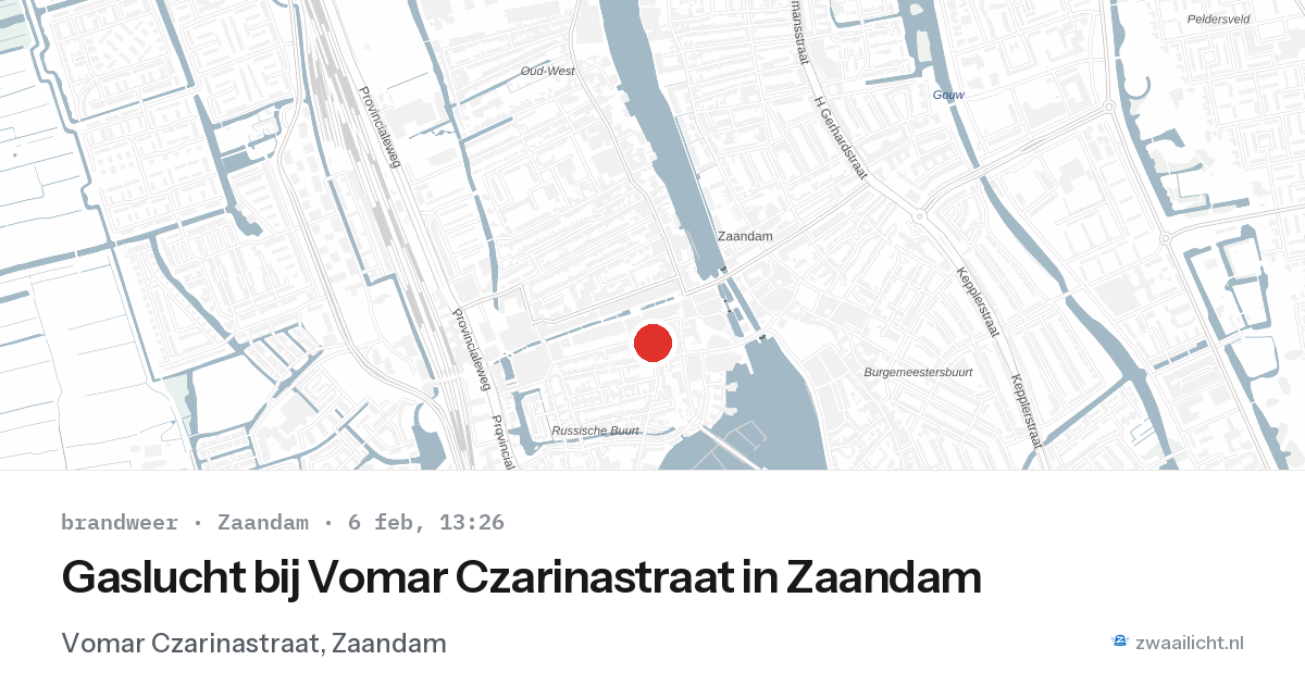 Gaslucht bij Vomar Czarinastraat in Zaandam — 6 feb 2026