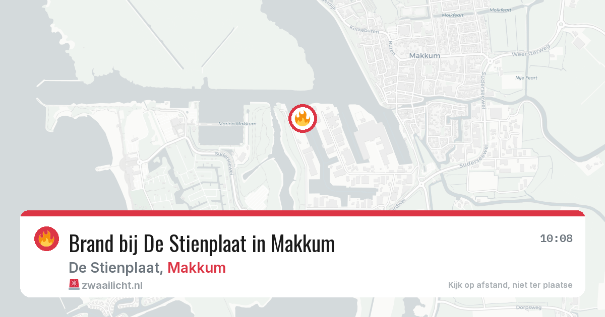 Brand bij De Stienplaat in Makkum — 29 jan 2026