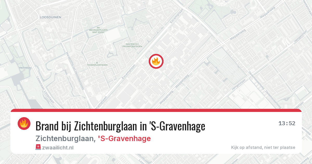 Brand bij Zichtenburglaan in 'S-Gravenhage — 6 aug 2026