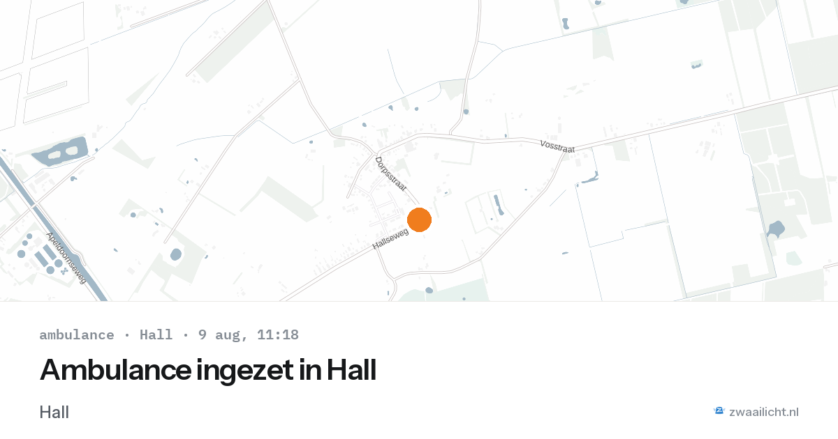 Ambulance ingezet in Hall — 9 aug 2026