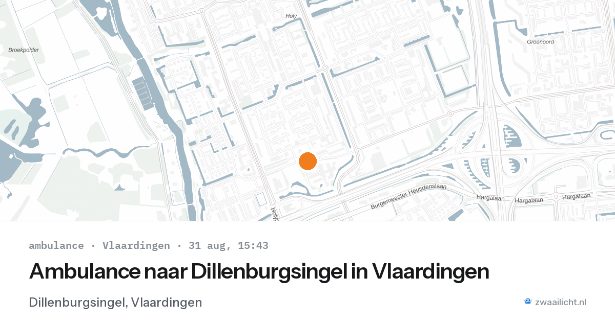 Ambulance naar Dillenburgsingel in Vlaardingen — 31 aug 2026