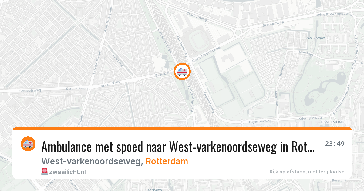 Ambulance met spoed naar West-varkenoordseweg in Rotterdam — 1 aug 2026
