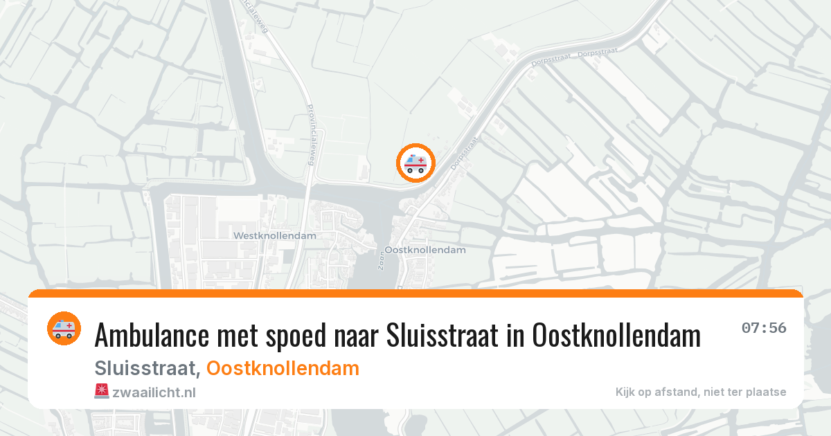 Ambulance met spoed naar Sluisstraat in Oostknollendam — 28 apr 2026