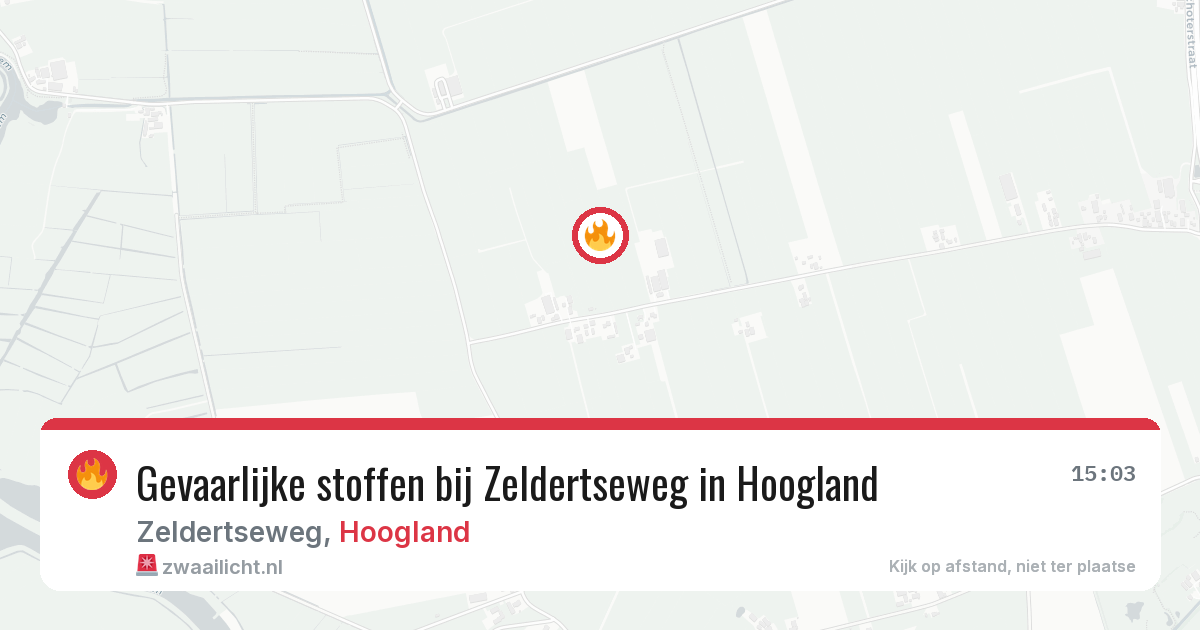 Gevaarlijke stoffen bij Zeldertseweg in Hoogland — 24 jun 2026