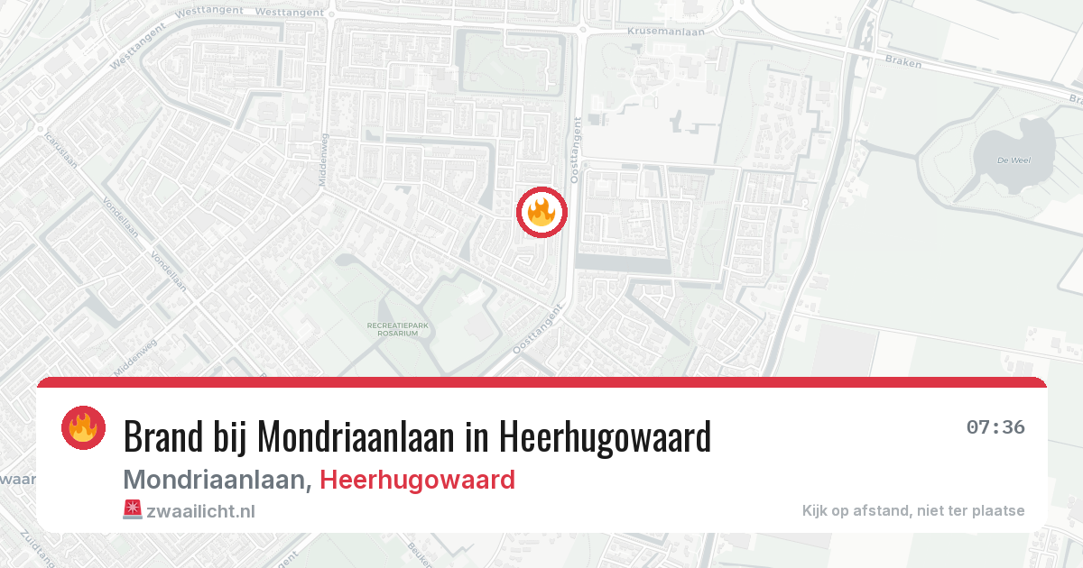 Brand bij Mondriaanlaan in Heerhugowaard — 8 apr 2026