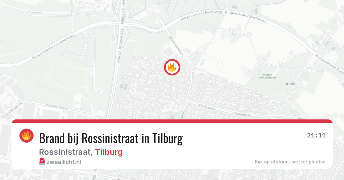 Brand bij Rossinistraat in Tilburg — 6 jul 2026