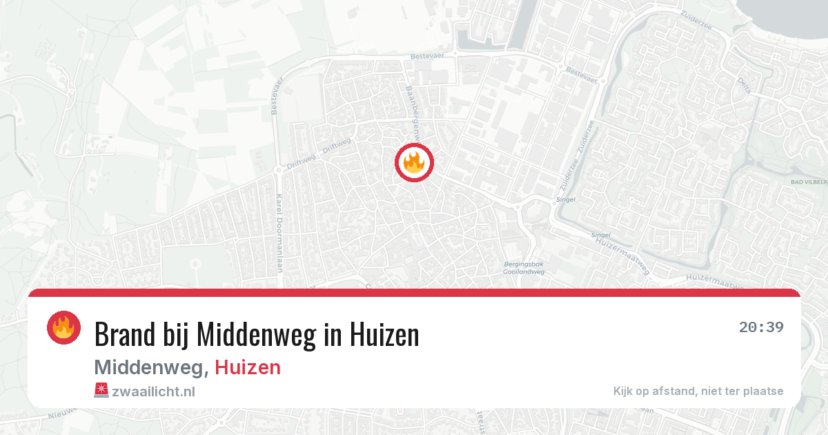 Brand bij Middenweg in Huizen — 30 jun 2026