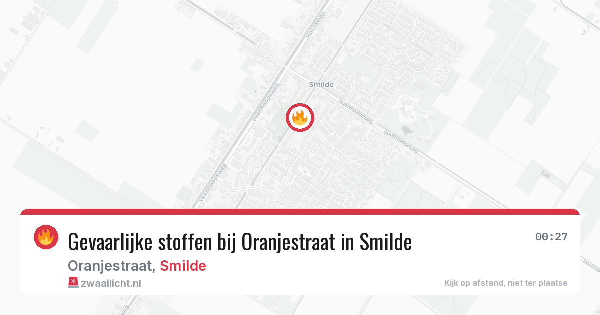 Gevaarlijke stoffen bij Oranjestraat in Smilde — 30 mrt 2026
