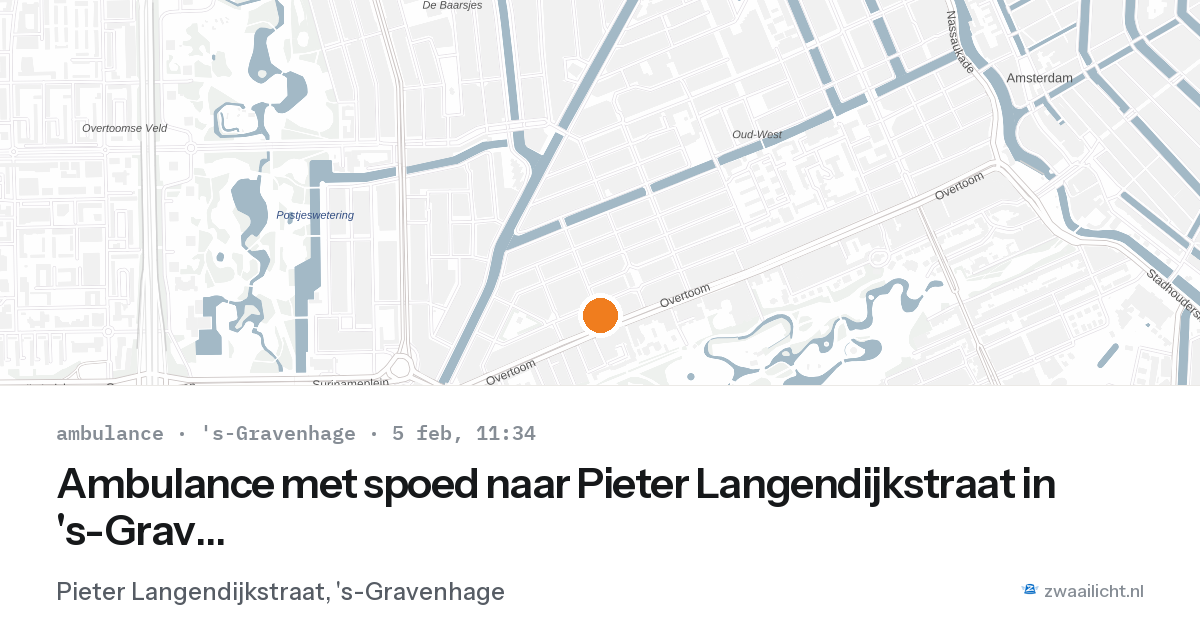 Ambulance met spoed naar Pieter Langendijkstraat in 's-Gravenhage — 5 feb 2026