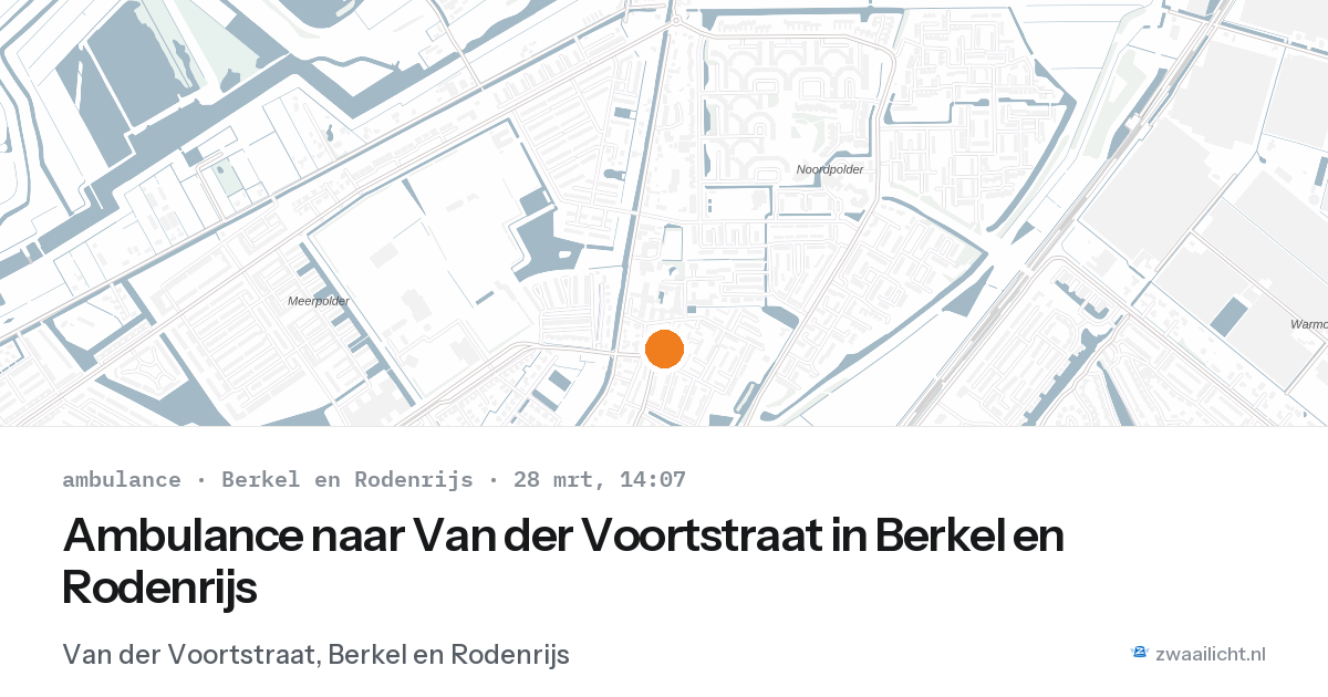 Ambulance naar Van der Voortstraat in Berkel en Rodenrijs — 28 mrt 2026