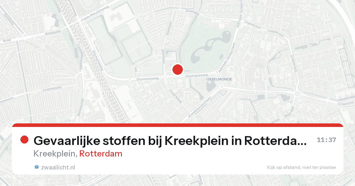 Gevaarlijke stoffen bij Kreekplein in Rotterdam — 19 aug 2026