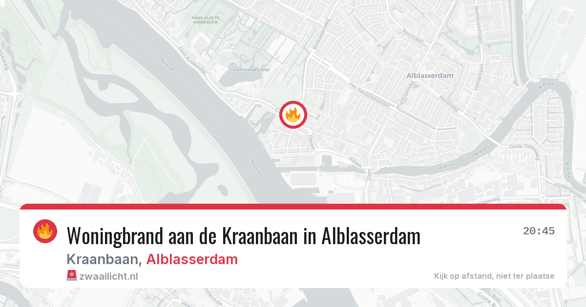 Woningbrand aan de Kraanbaan in Alblasserdam — 13 mei 2026