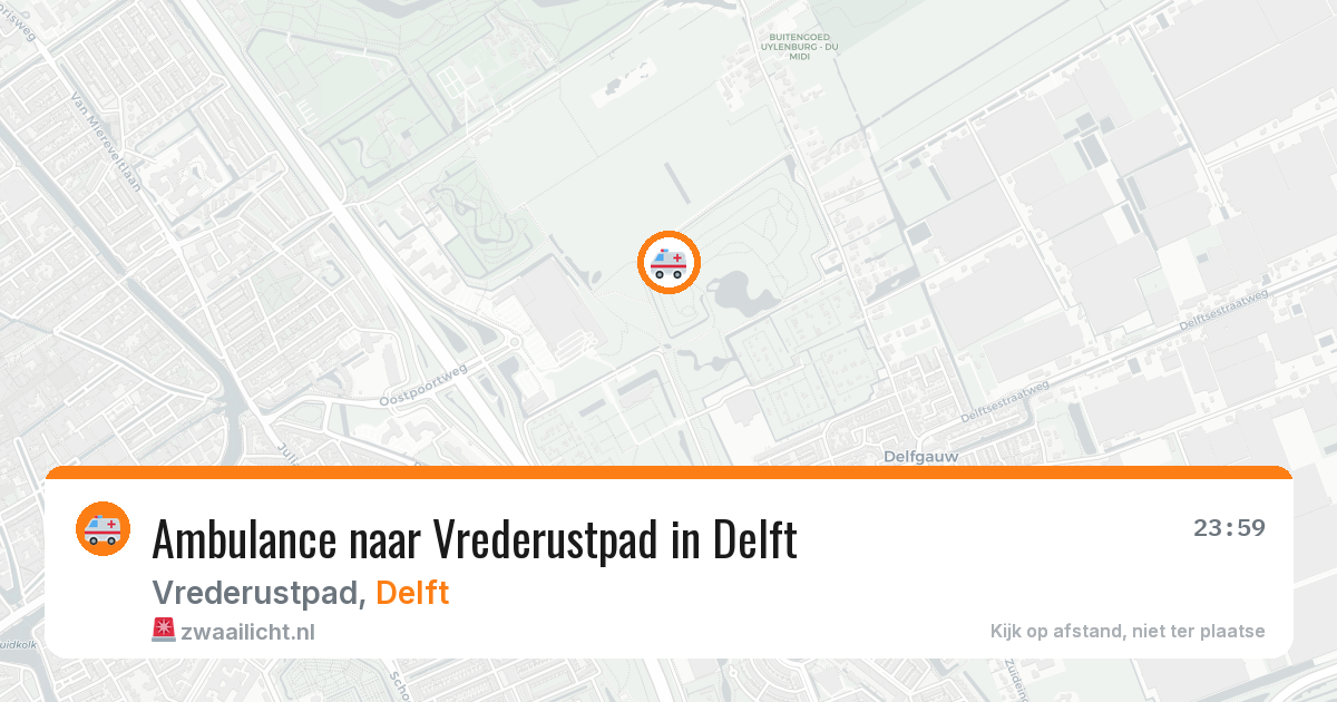 Ambulance naar Vrederustpad in Delft — 5 jun 2026