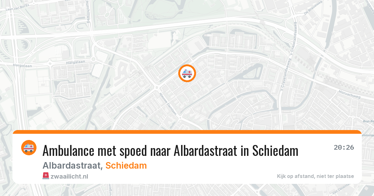 Ambulance met spoed naar Albardastraat in Schiedam — 14 mei 2026