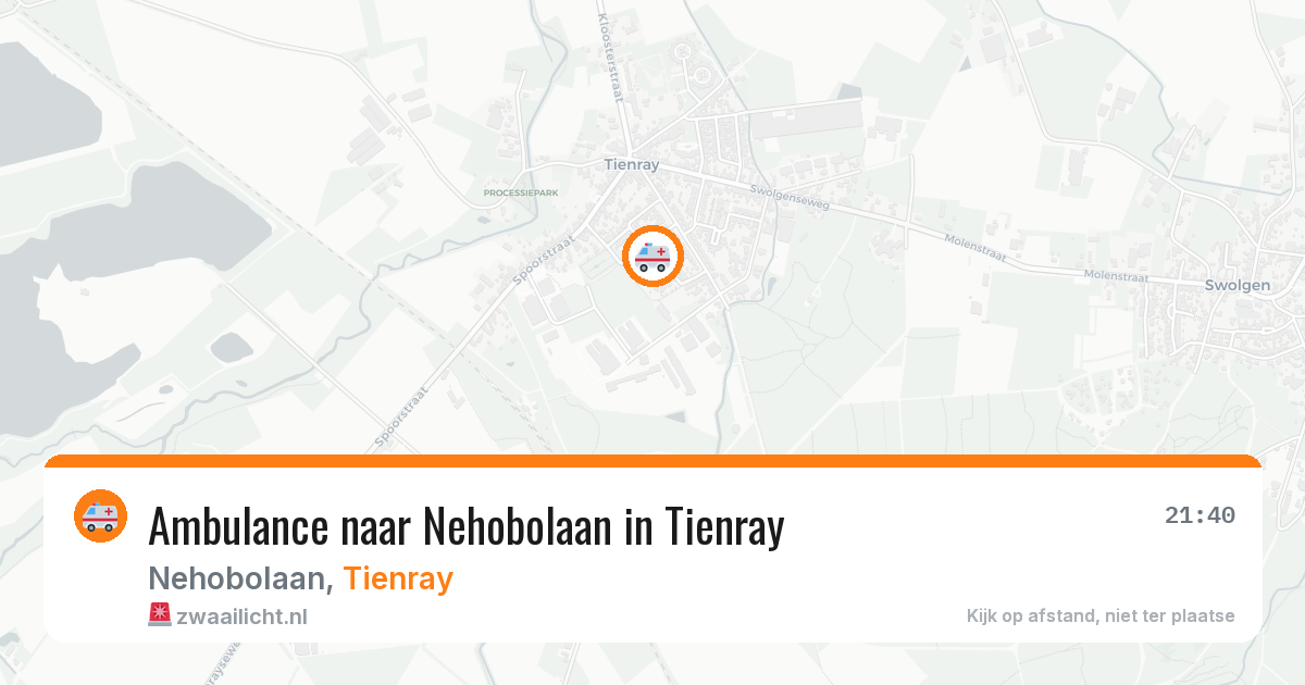 Ambulance naar Nehobolaan in Tienray — 21 mei 2026
