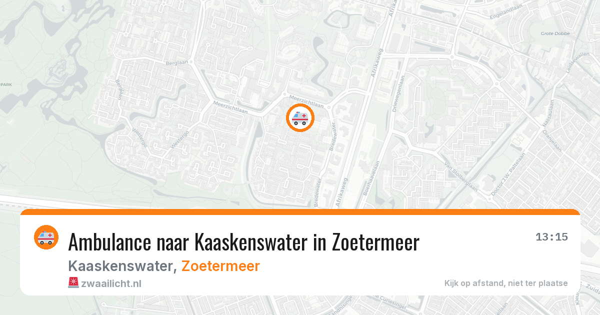 Ambulance naar Kaaskenswater in Zoetermeer — 12 mei 2026