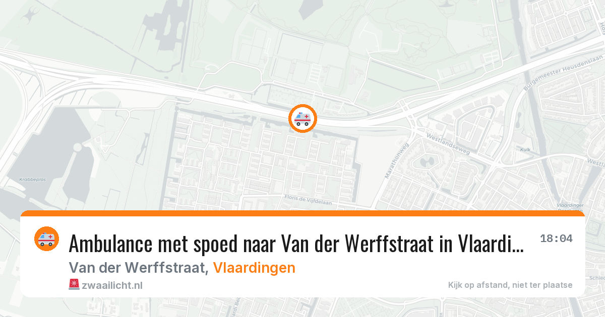 Ambulance met spoed naar Van der Werffstraat in Vlaardingen — 25 mei 2026