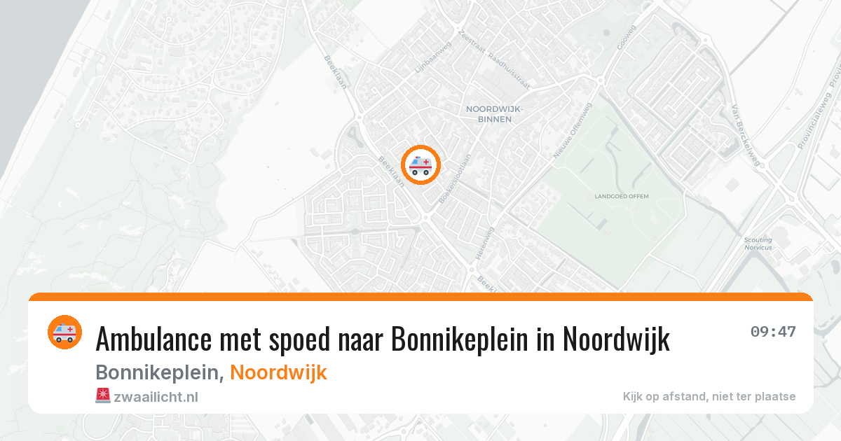Ambulance met spoed naar Bonnikeplein in Noordwijk — 10 aug 2026