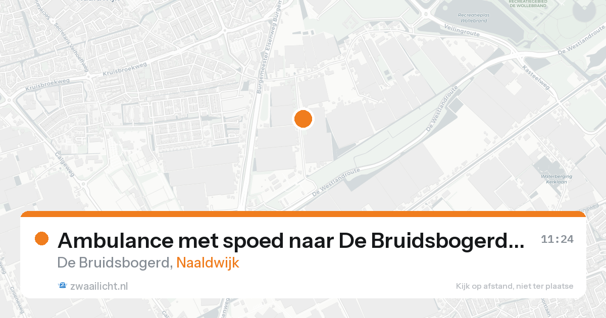 Ambulance met spoed naar De Bruidsbogerd in Naaldwijk — 20 aug 2026