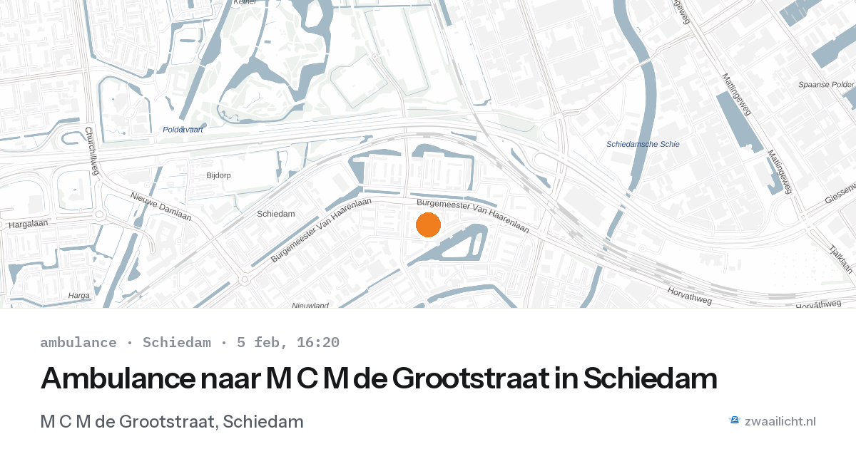 Ambulance naar M C M de Grootstraat in Schiedam — 5 feb 2026