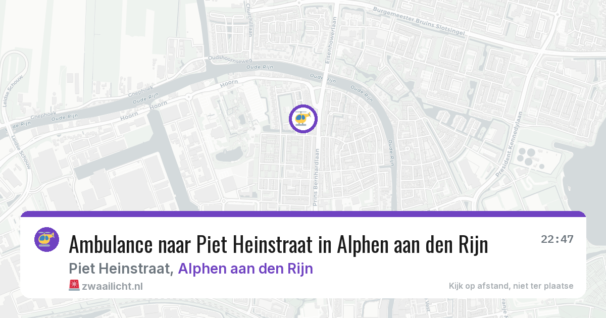 Ambulance naar Piet Heinstraat in Alphen aan den Rijn — 26 jul 2026