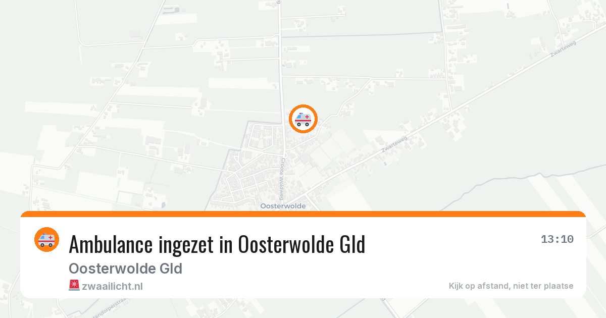 Ambulance ingezet in Oosterwolde Gld — 2 aug 2026