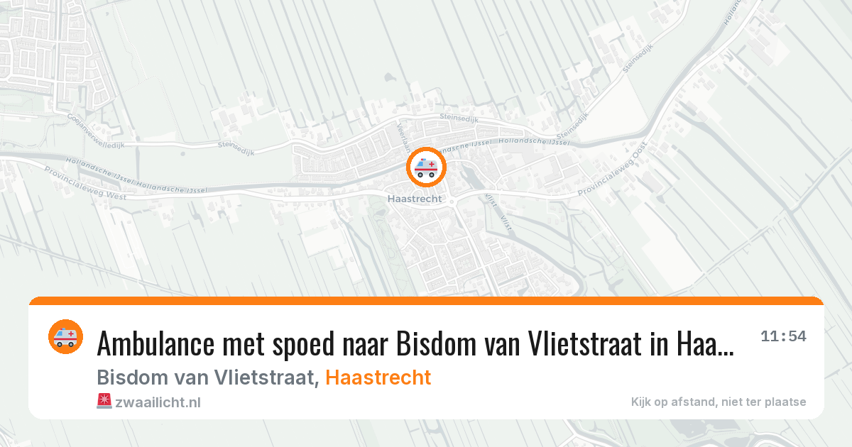 Ambulance met spoed naar Bisdom van Vlietstraat in Haastrecht — 4 jul 2026