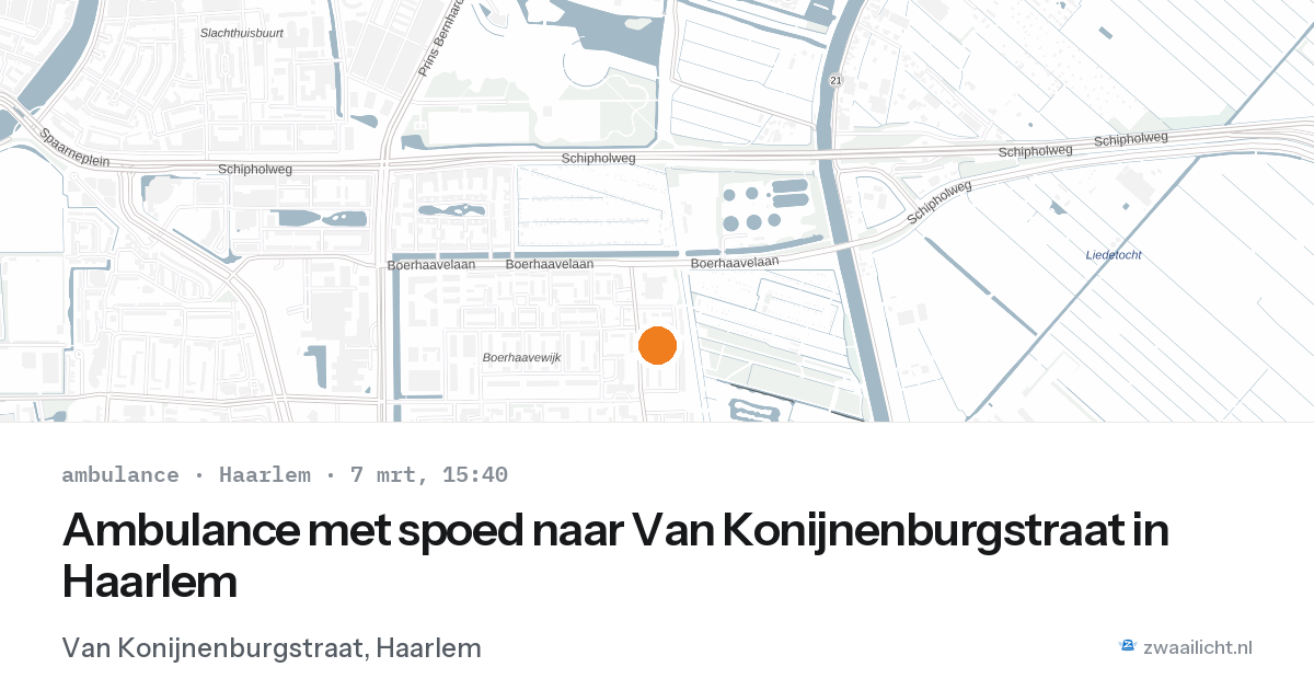 Ambulance met spoed naar Van Konijnenburgstraat in Haarlem — 7 mrt 2026