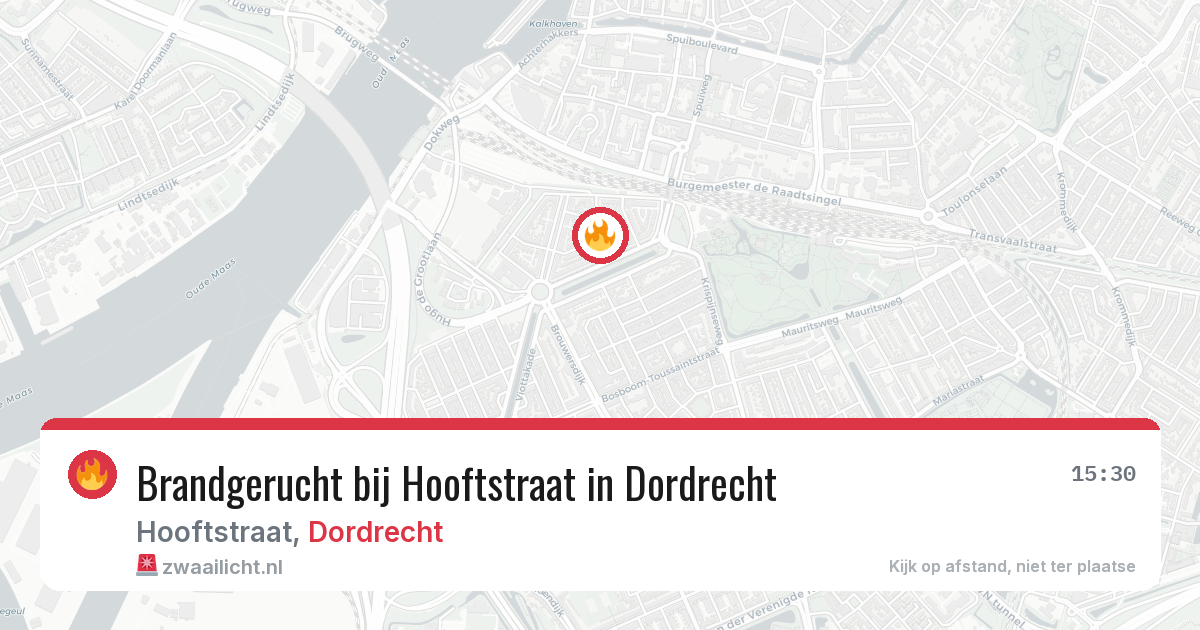 Brandgerucht bij Hooftstraat in Dordrecht — 27 jul 2026