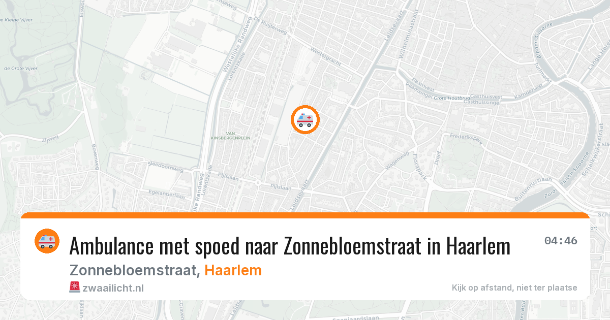 Ambulance met spoed naar Zonnebloemstraat in Haarlem — 16 apr 2026