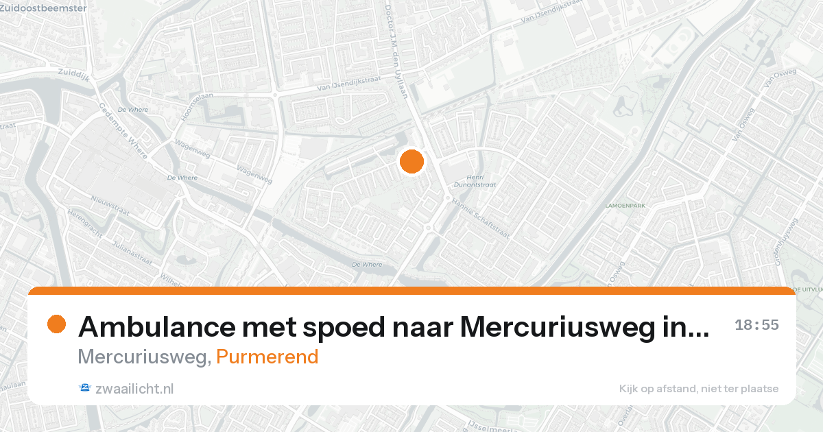 Ambulance met spoed naar Mercuriusweg in Purmerend — 28 mei 2026