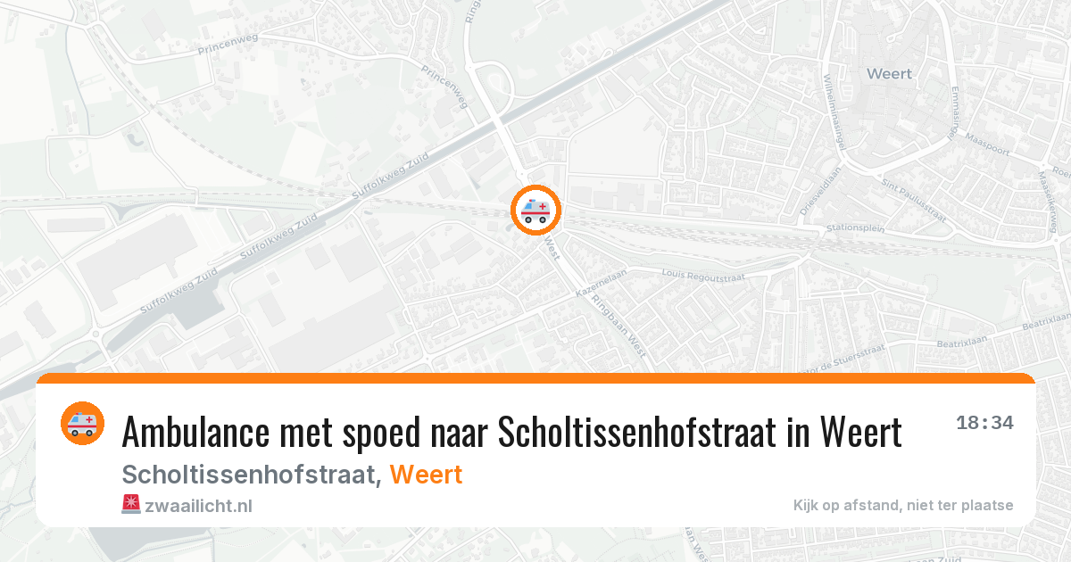 Ambulance met spoed naar Scholtissenhofstraat in Weert — 7 aug 2026