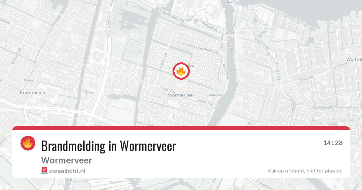 Brandmelding in Wormerveer — 16 mei 2026