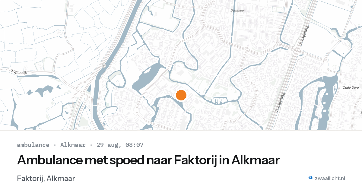 Ambulance met spoed naar Faktorij in Alkmaar — 29 aug 2026