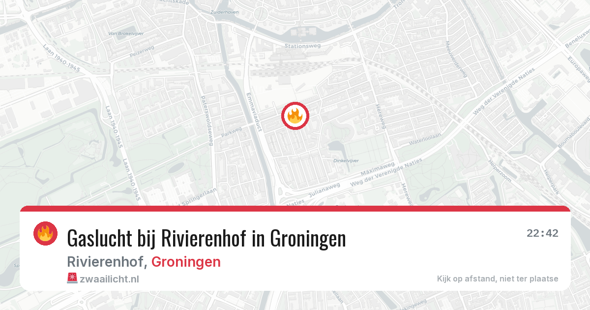 Gaslucht bij Rivierenhof in Groningen — 16 mei 2026