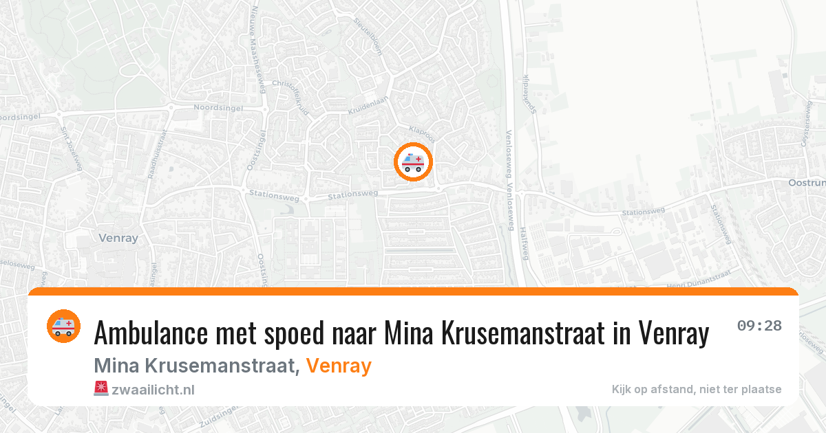 Ambulance met spoed naar Mina Krusemanstraat in Venray — 1 aug 2026