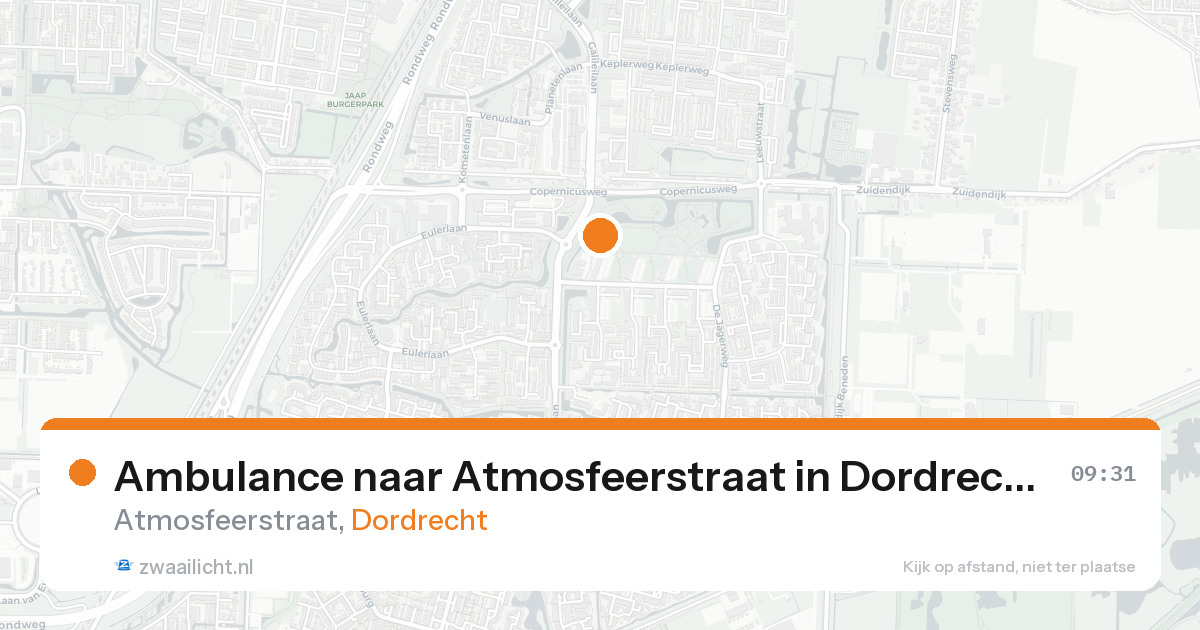 Ambulance naar Atmosfeerstraat in Dordrecht — 25 aug 2026