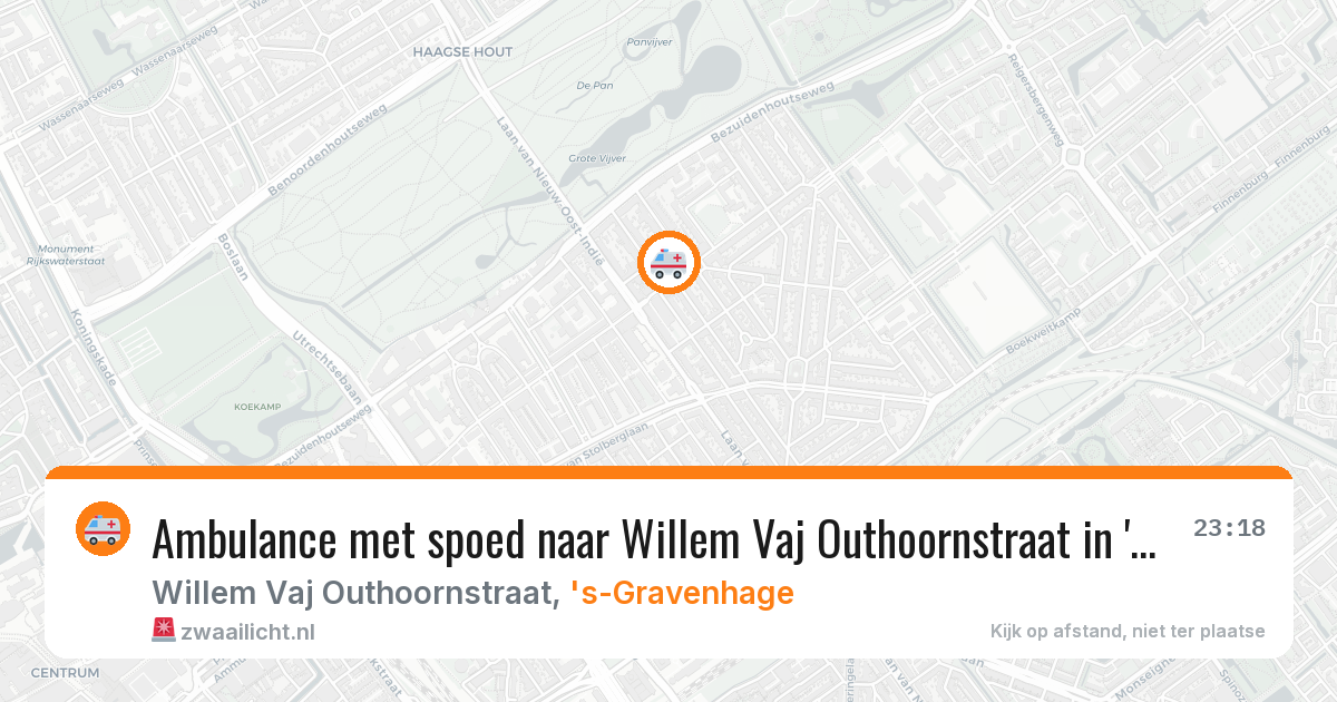 Ambulance met spoed naar Willem Vaj Outhoornstraat in 's-Gravenhage — 23 jun 2026