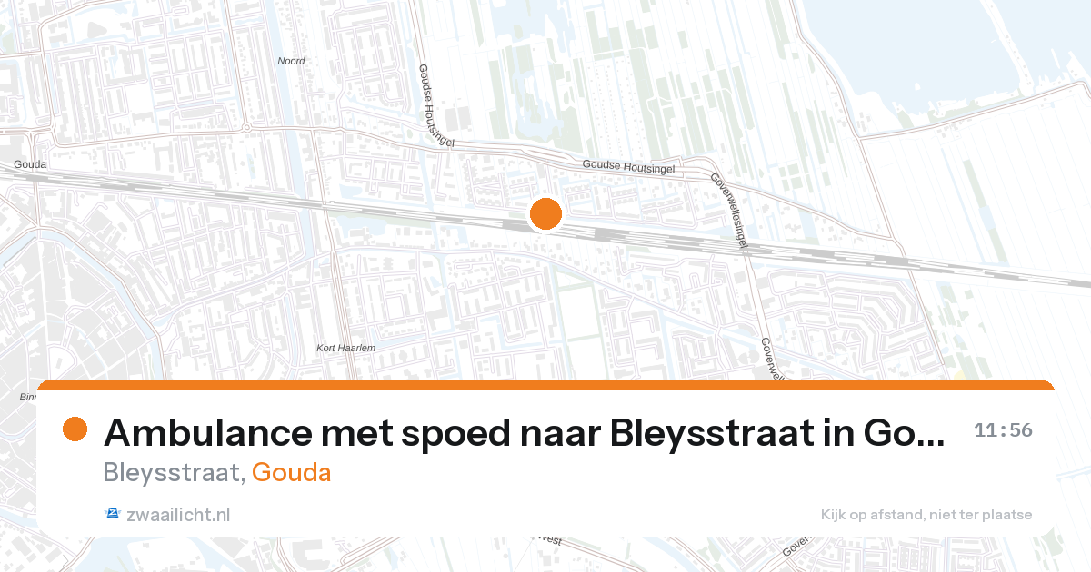 Ambulance met spoed naar Bleysstraat in Gouda — 27 aug 2026
