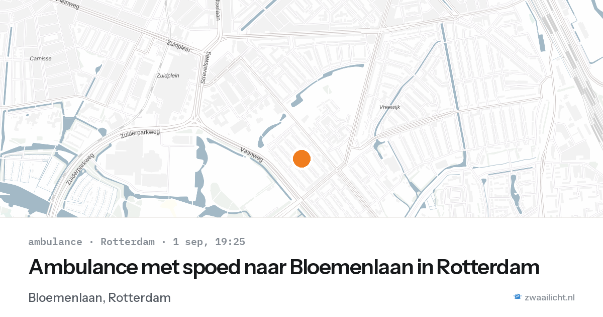 Ambulance met spoed naar Bloemenlaan in Rotterdam — 1 sep 2026