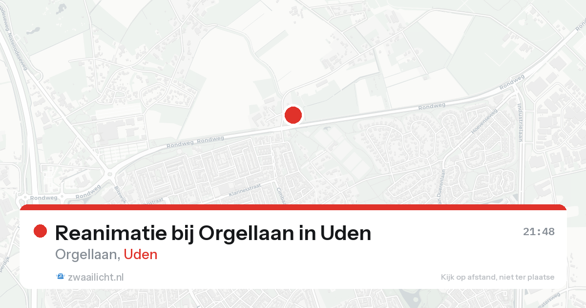 Reanimatie bij Orgellaan in Uden — 15 aug 2026