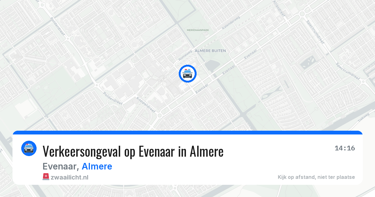 Verkeersongeval op Evenaar in Almere — 30 jun 2026