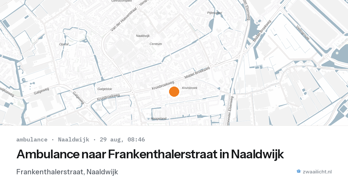 Ambulance naar Frankenthalerstraat in Naaldwijk — 29 aug 2026