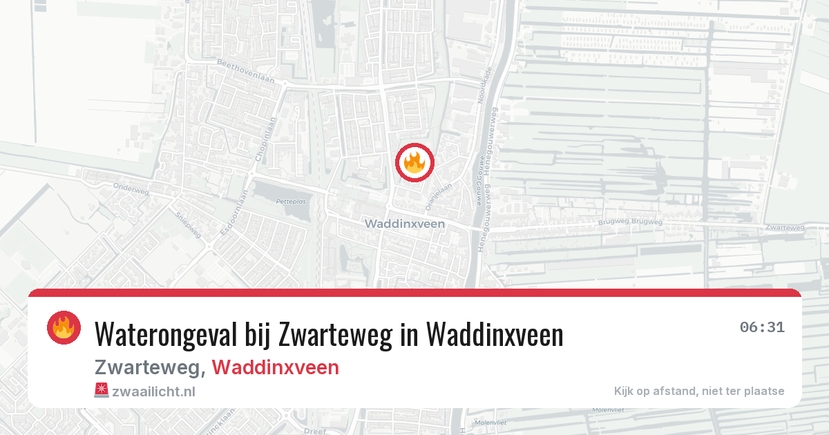 Waterongeval bij Zwarteweg in Waddinxveen — 13 jun 2026